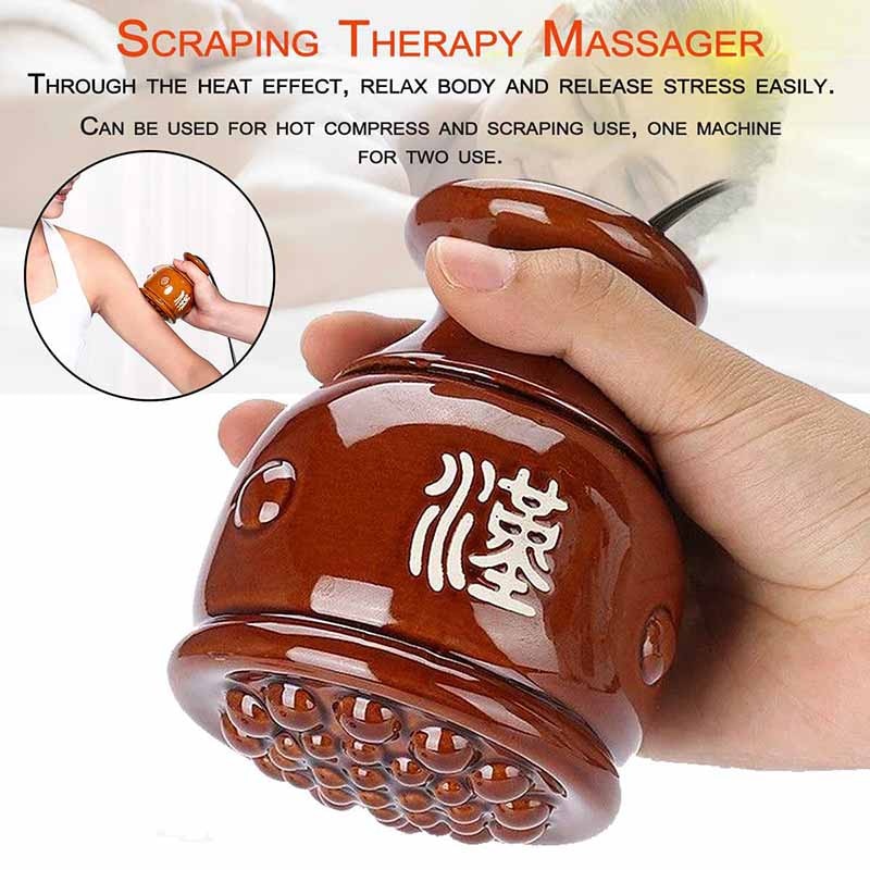 Elektrisk opvarmning vakuum skrabeterapi massage guasha maskine kropsmassager moxibustion skønhed guasha moxa dampmassage
