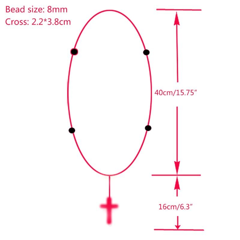 Handgemaakte Ronde Cross Bead Kruisbeeld Rozenkrans Religieuze Jesus Ketting Christelijke Mannen U2JC