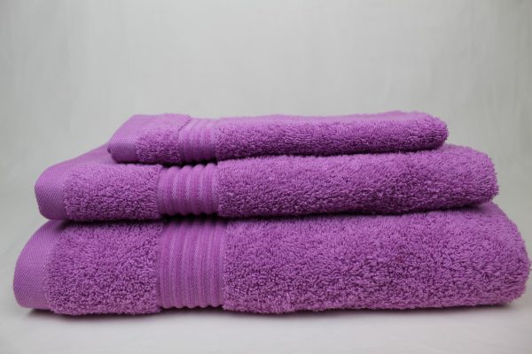 Ensemble de serviettes de bain 100% coton lilas, confort