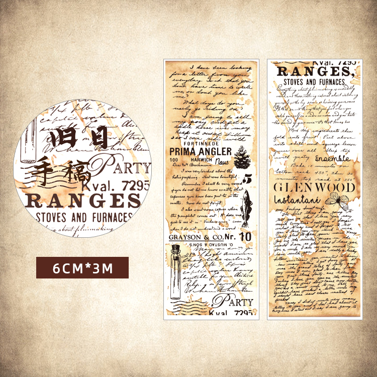 JIANQI-Juego de cinta Washi Retro, decoración Vintage, álbum de recortes, Washitape decorativo, diario: 4