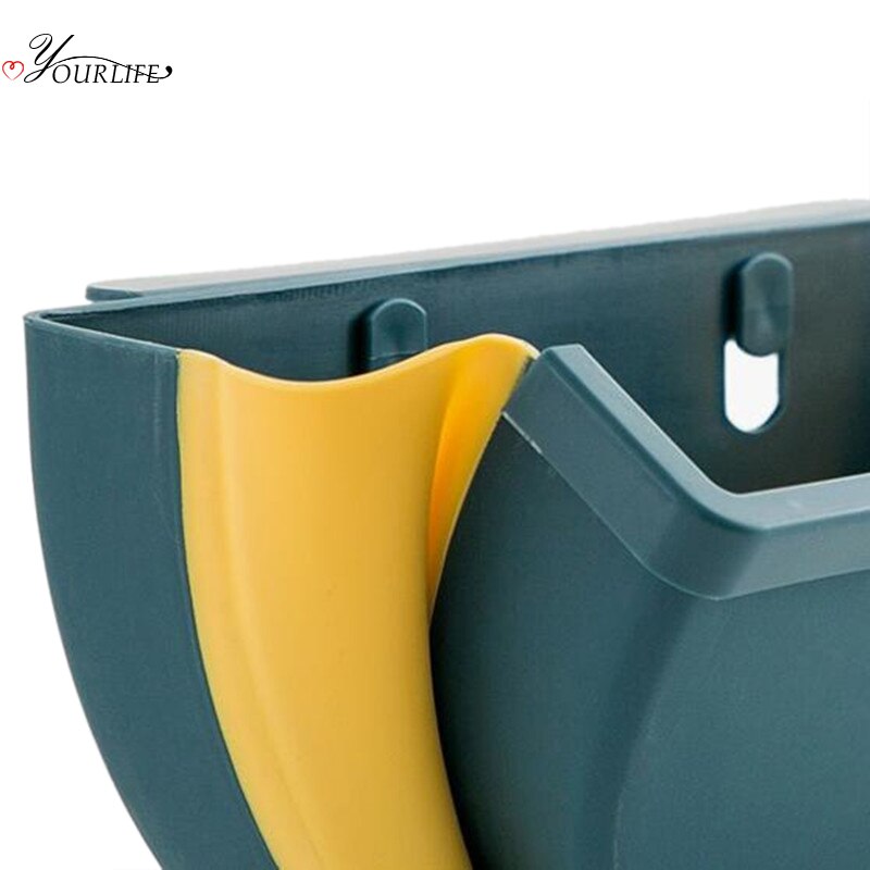OYOURLIFE Folding Wall Mounted Trash Bin Recycle Bin Kitchen Cabinet Door Hanging Trash Can Holder Home Garbage Bin
