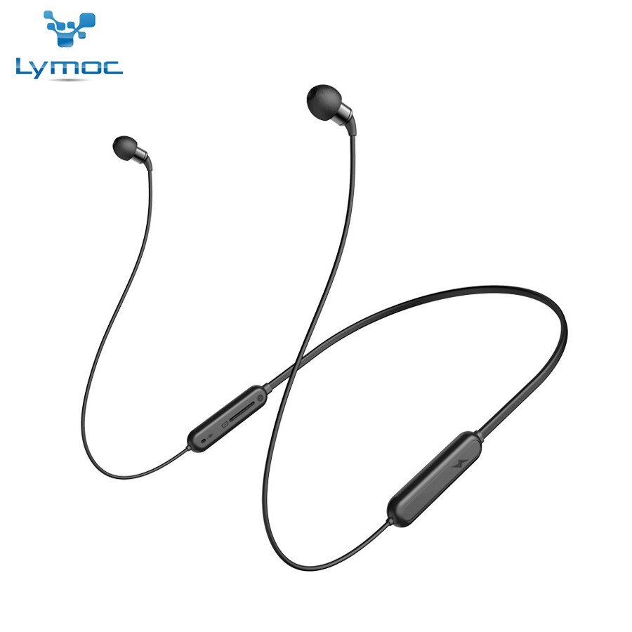 Lymoc A3 Bluetooth 5.0 Headphones - 25H Talk Time - Neckband Sport Earbuds - CVC 6.0 Noise Cancelling - Hifi Stereo HD Mic: Black