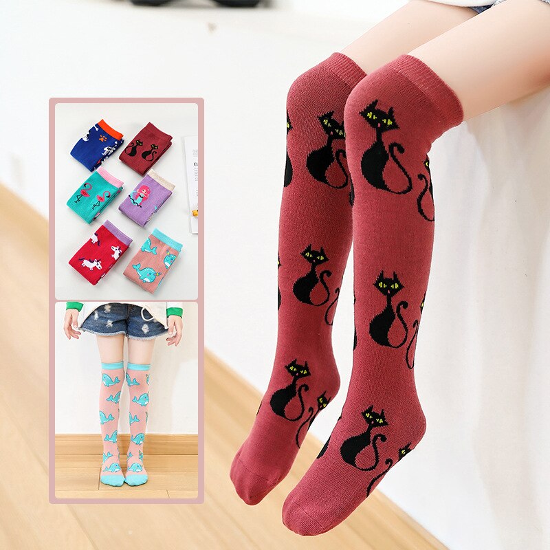 Mädchen Socken 3-12 Jahre alt Baumwolle Knie Hohe Socken SchöNe Lange freundlicher Knie Socken freundlicher Tanz Socken mädchen Todder Baby