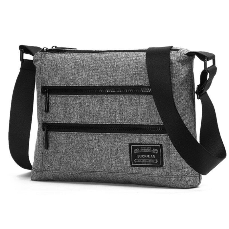 Scione Mannen Eenvoudige Effen Schoudertassen Mode Crossbody Casual Business Aktetassen Canvas Student School Travel Messenger Pack: gray Big