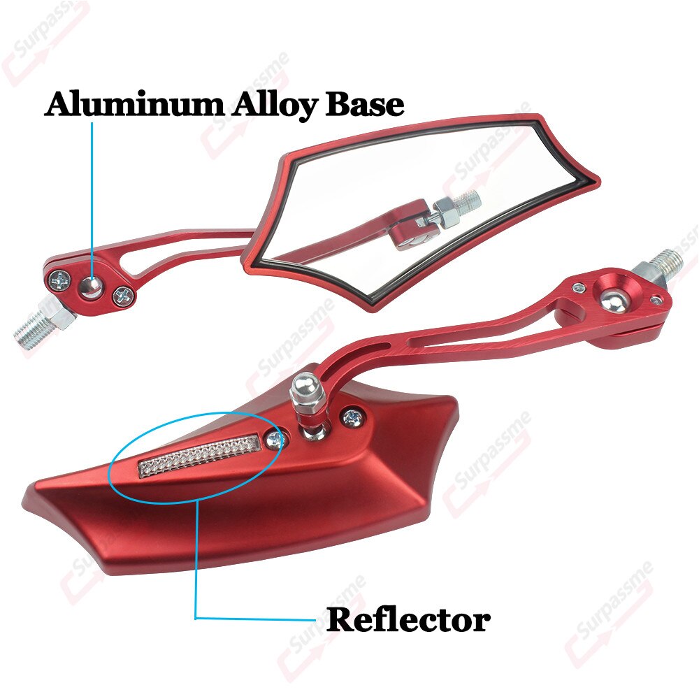 Bicycle Rearview Mirrors with 10mm Adaptor 7/8&quot; Handlebar Side Mirrors for Mountain Bike Electric Bicycle Dirt Bike Scooter Moto