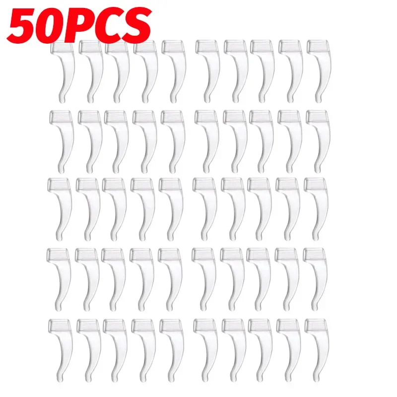Ganchos antideslizantes de silicona para las orejas, empuñaduras elásticas para gafas, soporte de tapón para la oreja, accesorios de sujeción, soporte para gafas con punta del templo, 50 Uds.: Castaño