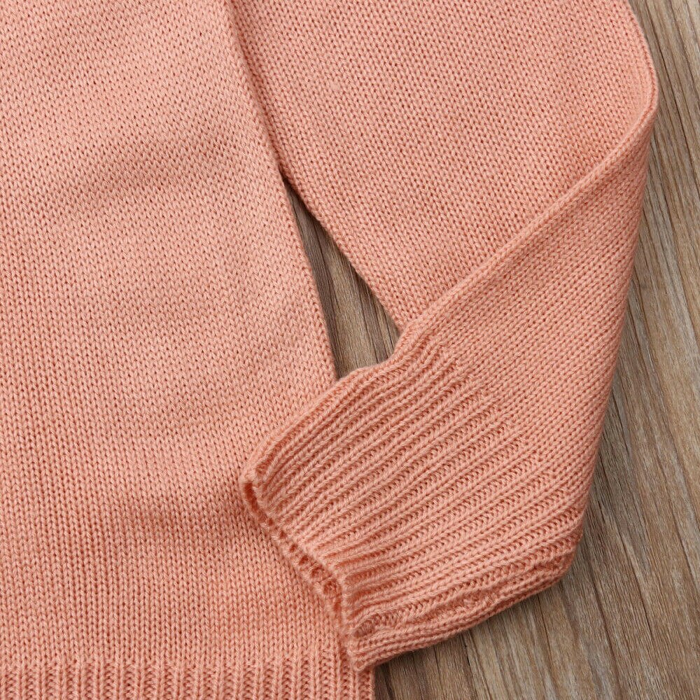 Maman et moi famille correspondant chandails vêtements mère fille rose solide nœud papillon pull pull pull hauts