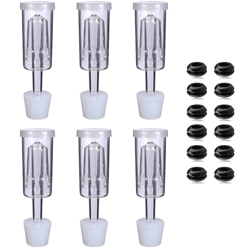 camera d'equilibrio in plastica impostato camera d'equilibrio per birra fatta in casa con occhielli in silicone Cilindro per birra Fermentor aria serratura Scarico unidirezionale sigillato ad acqua