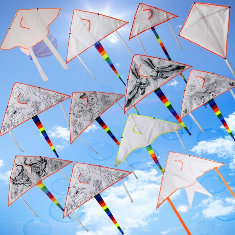 DIY Lightweight Graffiti Kite 1 Set Outdoor Diy Kite for Kite Kit Flying Toys Children Kids