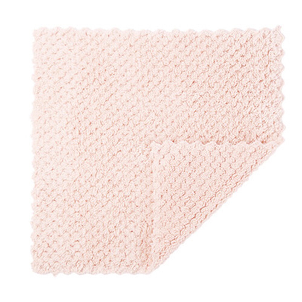 Anti-grease Rags Coral Fleece Clean Cloth Sink Wipe Washable Double Non Stick Oil Dish Cloth Water Absorbent Kitchen Hand Towel: style2 beige