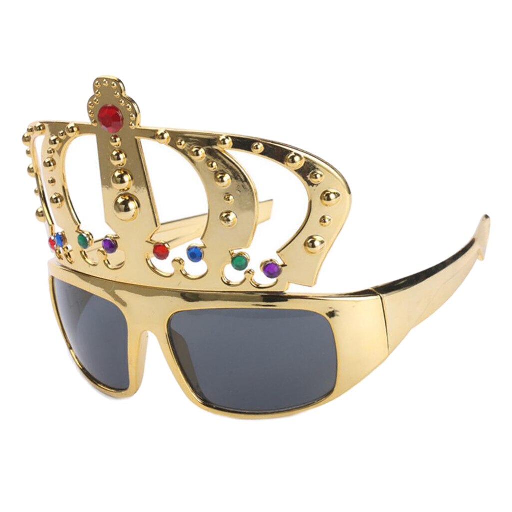 Gafas de sol con forma de corona para niña, anteojos de sol con forma de corona de Reina dorada, disfraz divertido, novedad