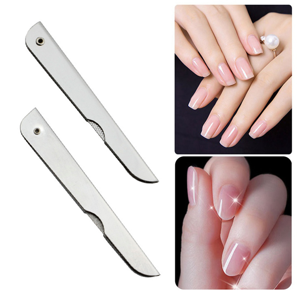 1PC Stainless Steel Nail File Double Side Fold Grinding Rod Manicure Pedicure Scrub Nail Arts Tools Nail Files