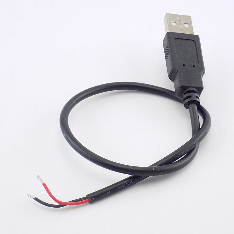 ESCAM USB 2.0 Type A Uros 2-nastainen Kaapeli Virtalähdeadapteri - 0.3m/1m/2m - DIY