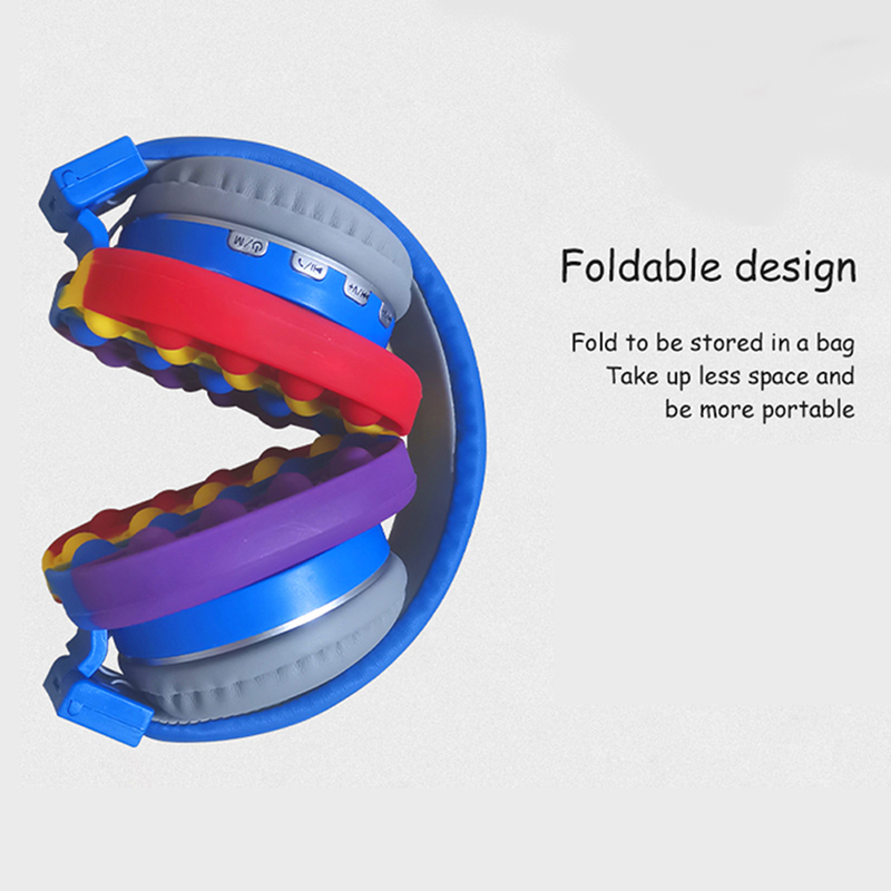 Wireless Bluetooth Headphones Silicone Fidget Toys Headsets Sensory Bubble Toy Antistress Head-Mounted Stereo Bluetooth Earphone