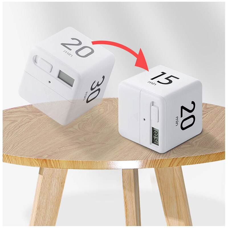 Mini Cube Digital Countdown Timer Square Baking Cooking Timer For Shower/Study//Cooking Stopwatch Alarm Clock Time Manager