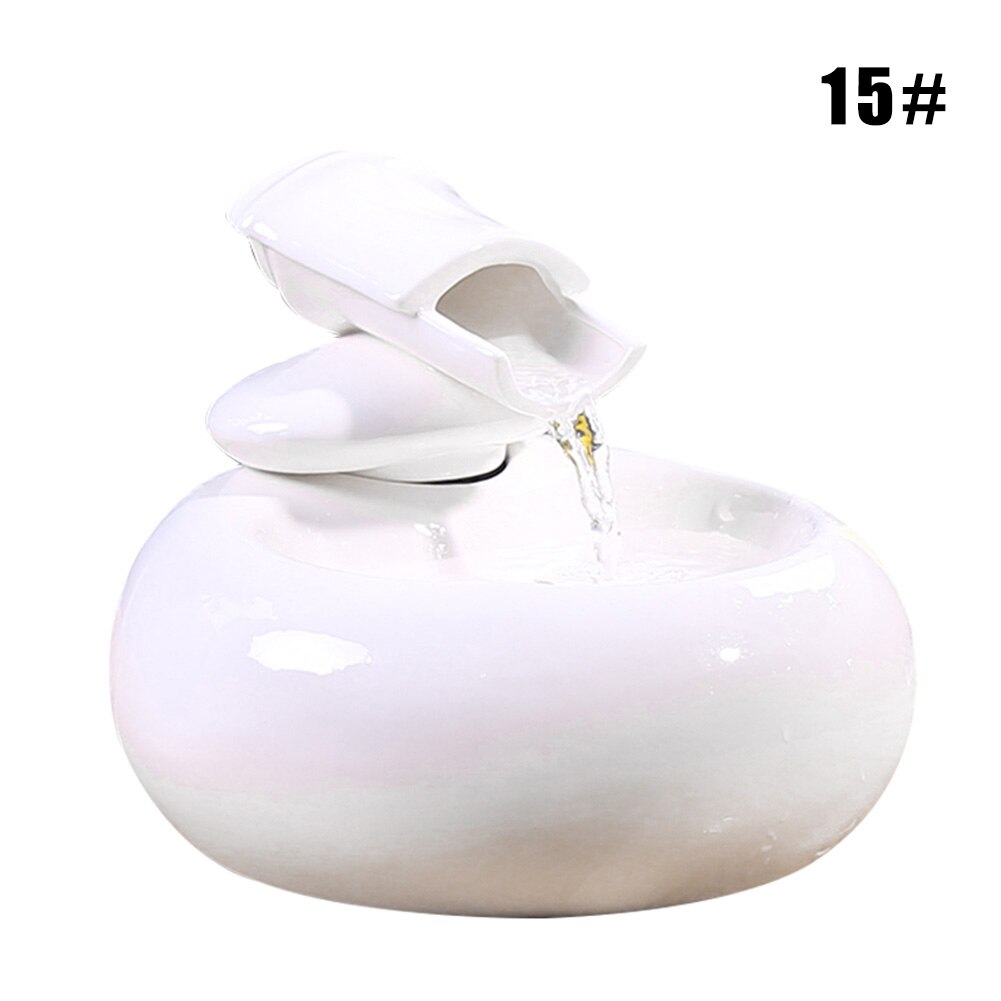 Newly Cat Ceramic Water Fountain Automatic Pet Drinking Fountain Quiet Electric Water Dispenser: 15