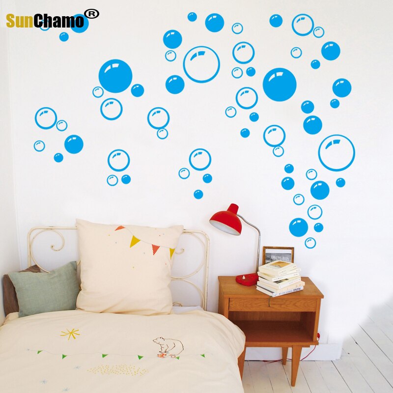 Creatieve Bellen Cirkel Verwijderbare Venster Muurstickers Voor Badkamer Home Decor Diy Muurstickers Pvc Muurschilderingen