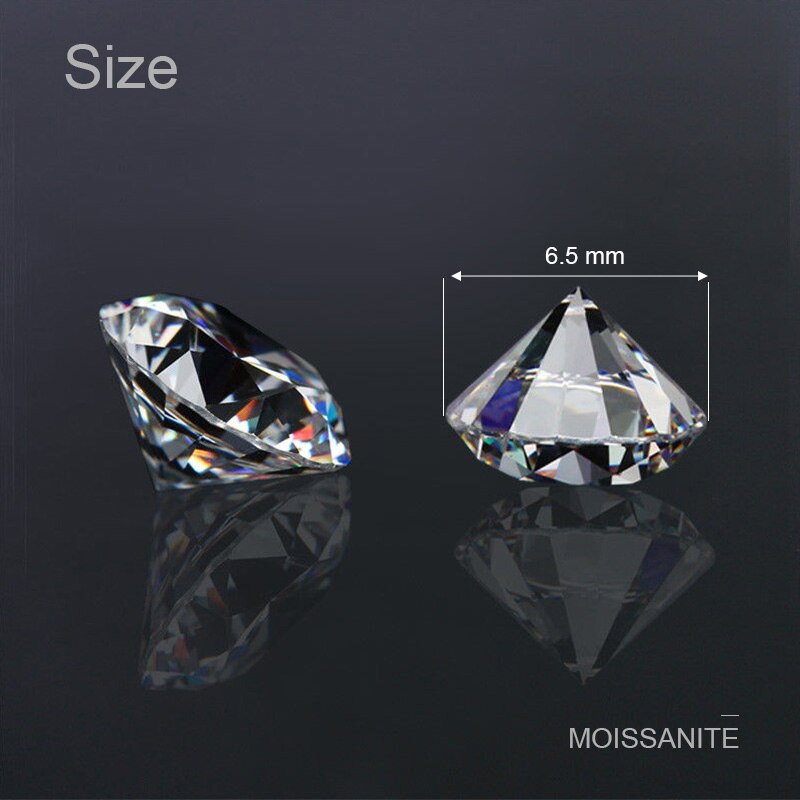 Nicegemas moissanite 6.5mm cor branca gh 1 quilates redondos excelentes corações e setas corte laboratório cultivado moissanite diamante pedra solta