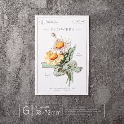 Middelgrote bloemenpatch badge patches geborduurde applicatie naaien strijkapplicatie kleding kledingstuk roos kleding accessoires: Type g