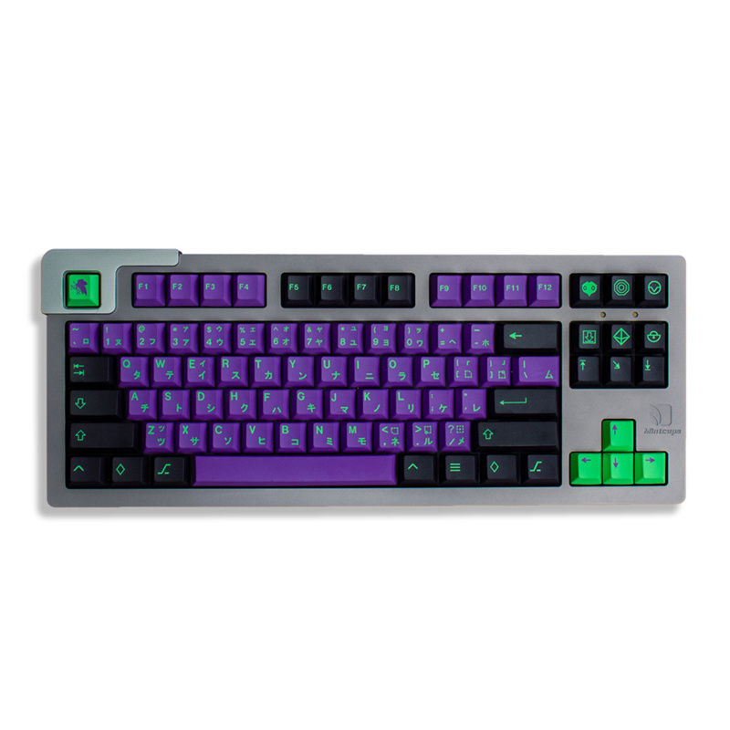 EVA-01 para teclado mecánico, teclas PBT de 137 teclas, perfil Cherry DYE-Sub para interruptor MX con barra espacial de 6.25U 7U