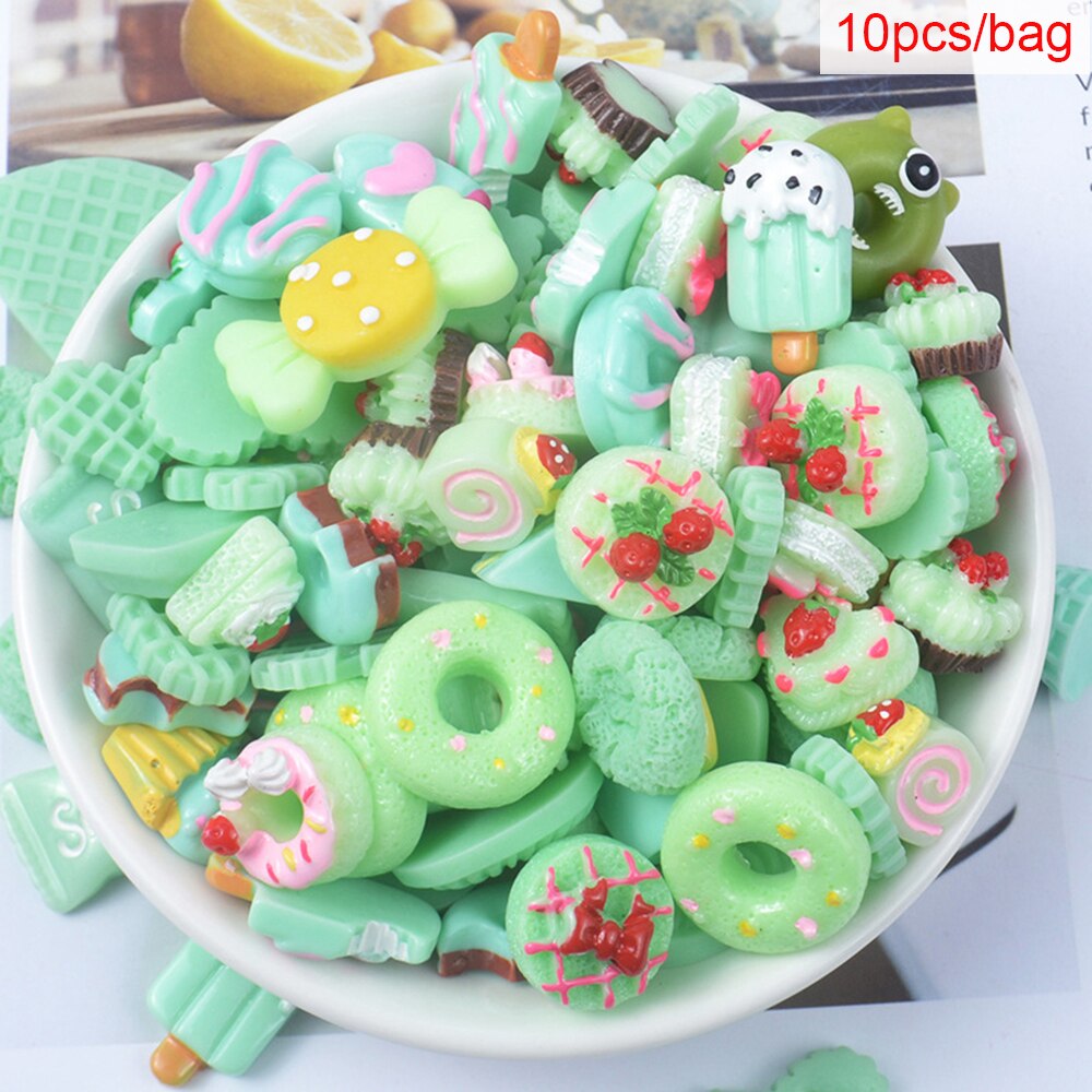 DIY Chocolate Sprinkles Charms For Slime Polymer Filler Addition Slime Accessories Toys Lizun Modeling Clay Kit For kids: Green