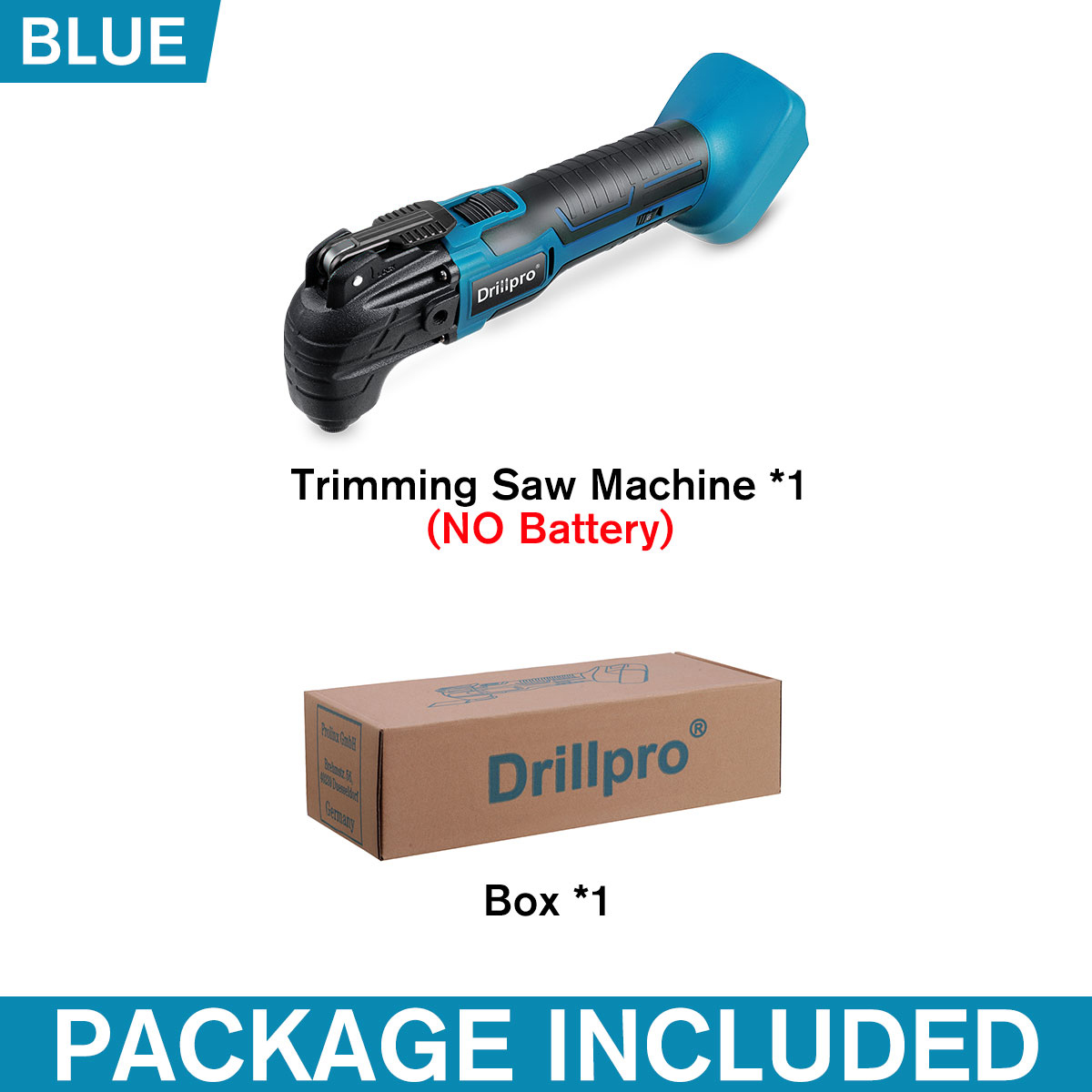 Cordless Oscillating Multi function Tool Electric Saw Trimmer Trimming Shovel Cutting Machine Woodworking Tool for Makita Batter: No Battery Blue