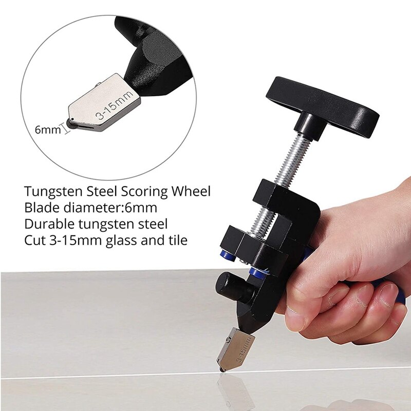 Taglierina per piastrelle manuale in lega manuale 2 in 1 portatile piastrelle in ceramica in porcellana taglio del vetro per strumenti di ristrutturazione e costruzione