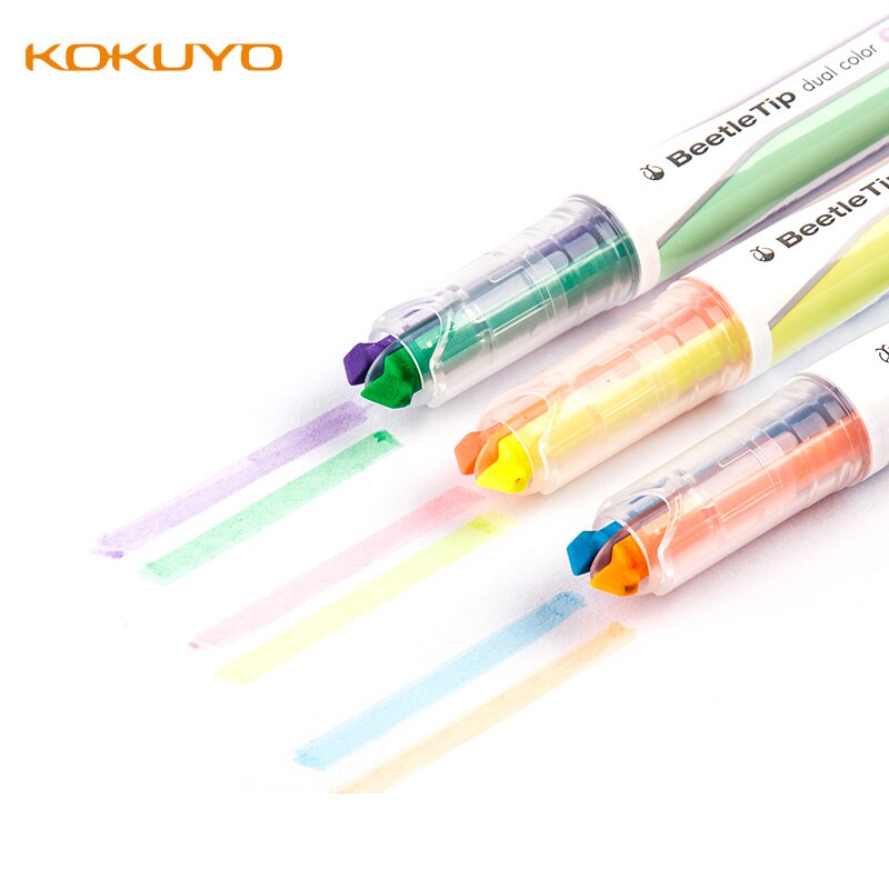 Japan kokuyo billespids dobbelt farve highlighter tusch brevpapir elevpen pm -l303