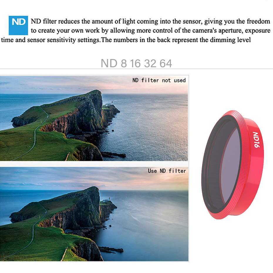 Filter voor sjcam  sj9 strike action camera 4k nd 8 16 32 64 cpl uv rood roze magenta lensfilters kit voor sjcam  sj9 max accessoire
