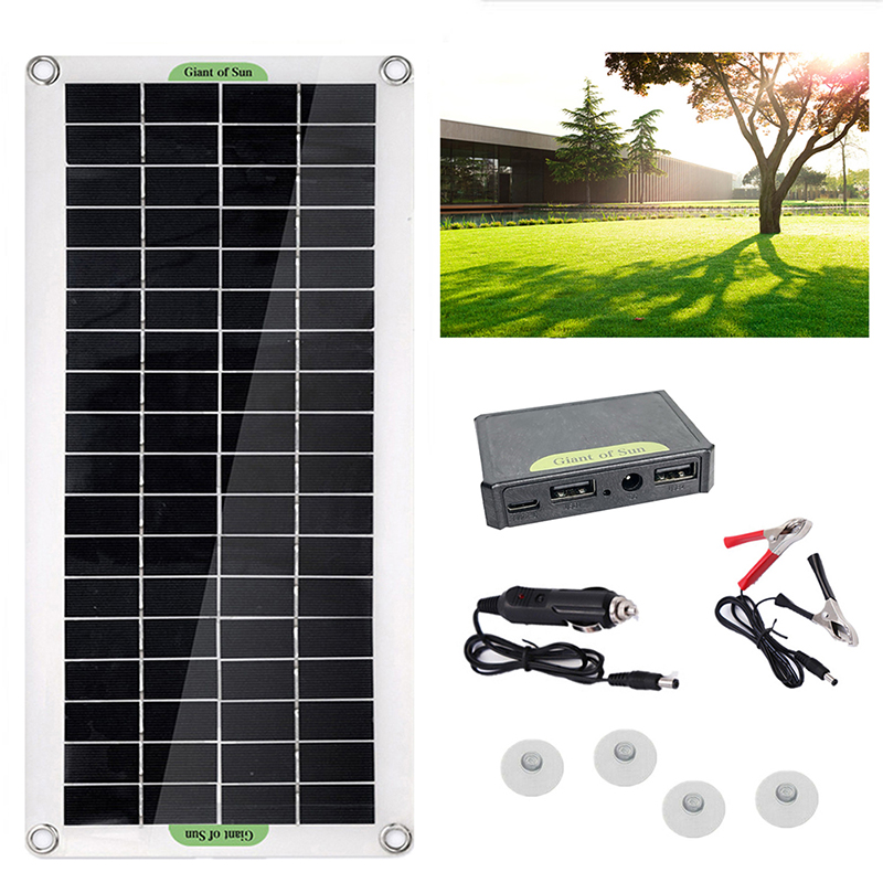 Zonnepaneel Kit 12V 300W Usb Opladen Zonnecel Boord Draagbare Controller Batterij Oplader Voor Camping Wandelen Auto lader