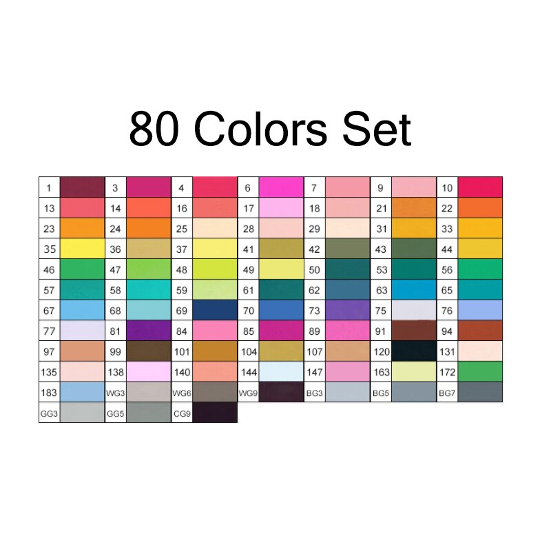 TOUCHNEW 80 Colors Soft Brush Markers Pen Dual tips Alcohol Based Markers set for Manga Drawing Animation Art Supplies