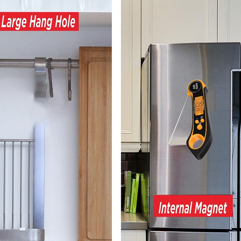 Food Thermometer Digital Instant Read Meat and Cooking Tool Kitchen Steak Deep Fry BBQ Smoker Foldable Temperature Gauge