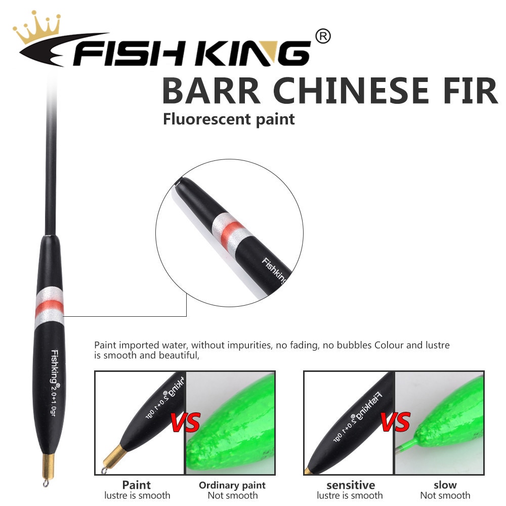 FISH KING-flotador de corcho para pesca de carpa, pesca accesorios flotadores de pesca boyas flotantes de pesca flotador flotador pesca pesca accesorios maBalsa Bobber, 1,0 + 1,0g/1,5 + 1,0g/2,0 + 1,0g, 3 unids/paquete