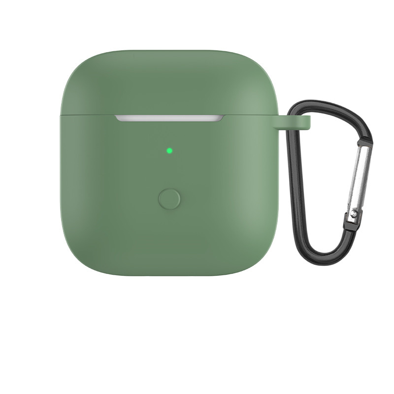 Silikon bloothooth øretelefondeksel til xiaomi redmi knopper 3 etui beskyttende skall til redmi knopper 3 hodetelefon чехол med krok: Grønn