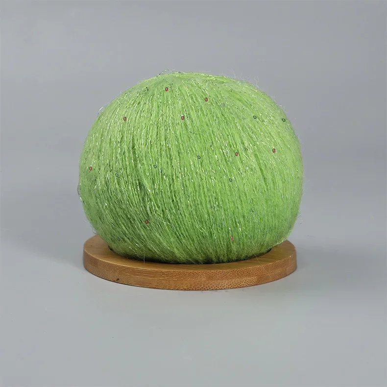 50 g Spitzen-Mohairgarn mit Pailletten, Häkel-Strickgarn mit Lurex, modische Baby-weiche zur Seite fahren-Schal-Nadelgarn mit Schlaufen: Grau