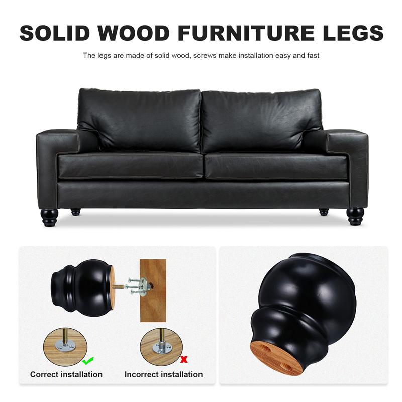 4 stk massivt træ møbel ben kommode ben sofa udskiftning ben lænestol ben