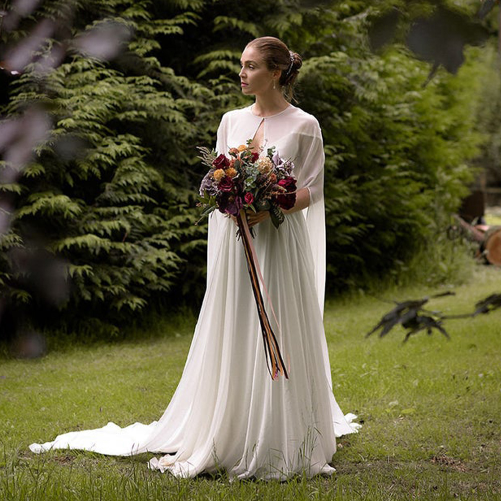 Longue Cape en Mousseline pour Femme, Châle Doux et à Col Rond, Blanc et Noir