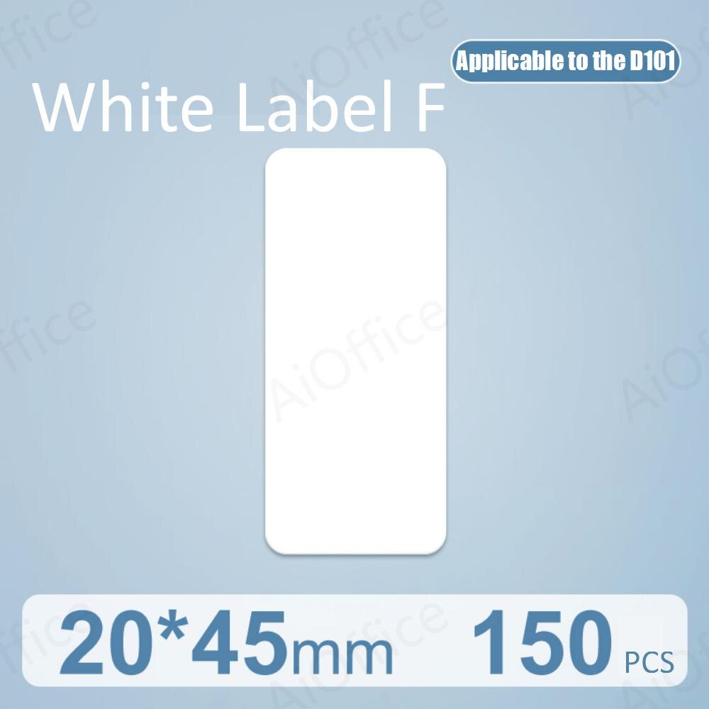 NIIMBOT D101 D11 0 Mini białe naklejki etykiety drukarki anty-olej wodoodporny odporny na rozdarcie dla supermarketu metka z ceną rolkę papieru: White 20X45mm