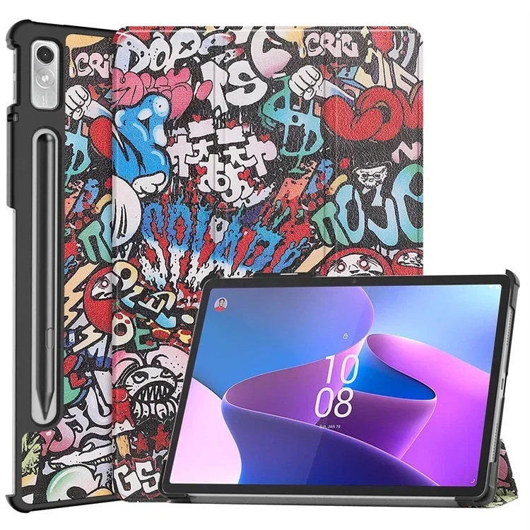 For Lenovo tab P12 12.7 Case Magnetic Tri-Folding PU Leather Stand Tablet Cover for Xiaoxin Pad Pro 12.7 12 7 inch TB371FC: 12.4 / Clear