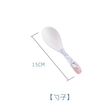 Criativo dos desenhos animados bonito prato de café da manhã cerâmica pratos de carne porcelana sobremesa prato frutas lanche prato simples animal tigela colher: 3 Pcs Spoon