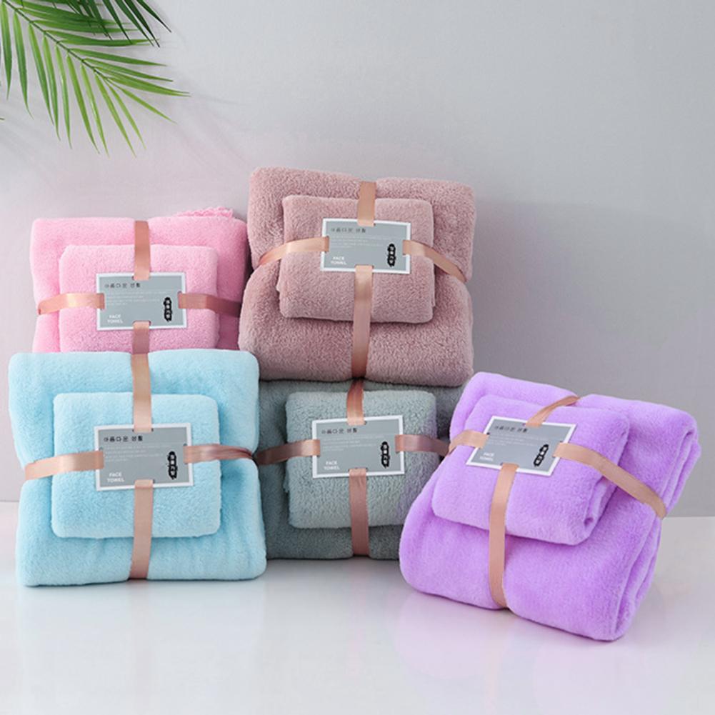 Bath Towel Set Friendly To Skin Ultra Soft Thickened Hair Drying Towel Superior Absorbency Dense Cotton Shower Towel