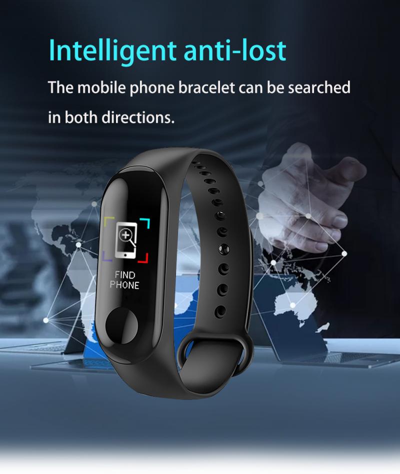 Reloj inteligente M3 para Xiaomi 3, pulsera deportiva con control de la presión sanguínea y del ritmo cardíaco