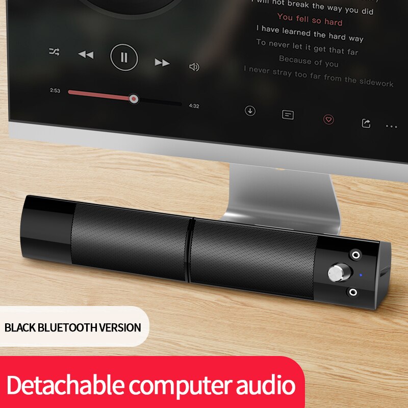 Desktop Computer Speakers Usb Verbinding Krachtige Bluetooth Stereo Laptop Dual Speakers 3D Stereo Surround Systeem Voor Pc Tv: black bluetooth