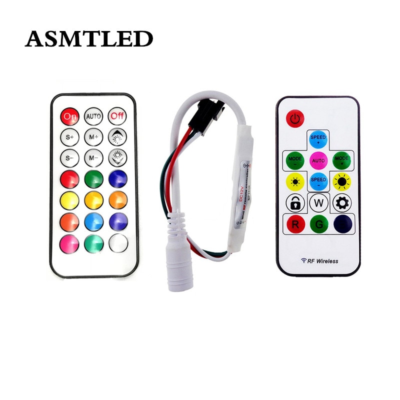 DC 5V 12V 24V LED Pixel Strip Controller RF 14key 21key Controller For WS2812B WS2811 WS2812 SK6812 UCS1903 Pixel Strip Lamp