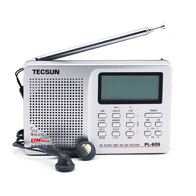 Tecsun PL-606 récepteur numérique PLL FM stéréo/LW/SW/MW DSP léger Rechargeable pour personnes âgées/étudiants