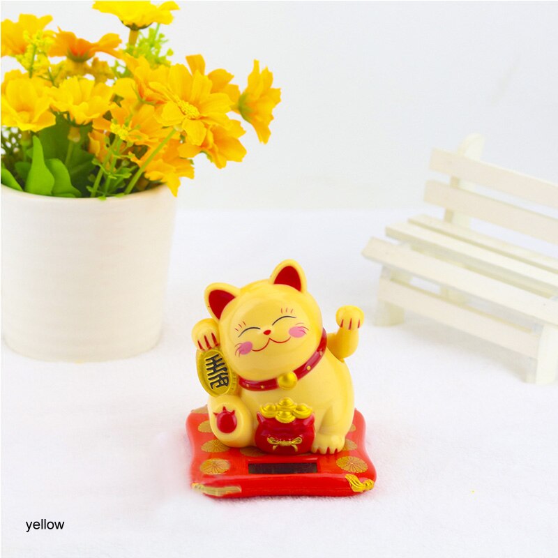 1 buc/pachet decor pentru contor de casă pentru ziua de naștere, stil japonez/chinez, strângerea mâinii bogăție pisică norocoasă fluturând pisică oranment: Galben