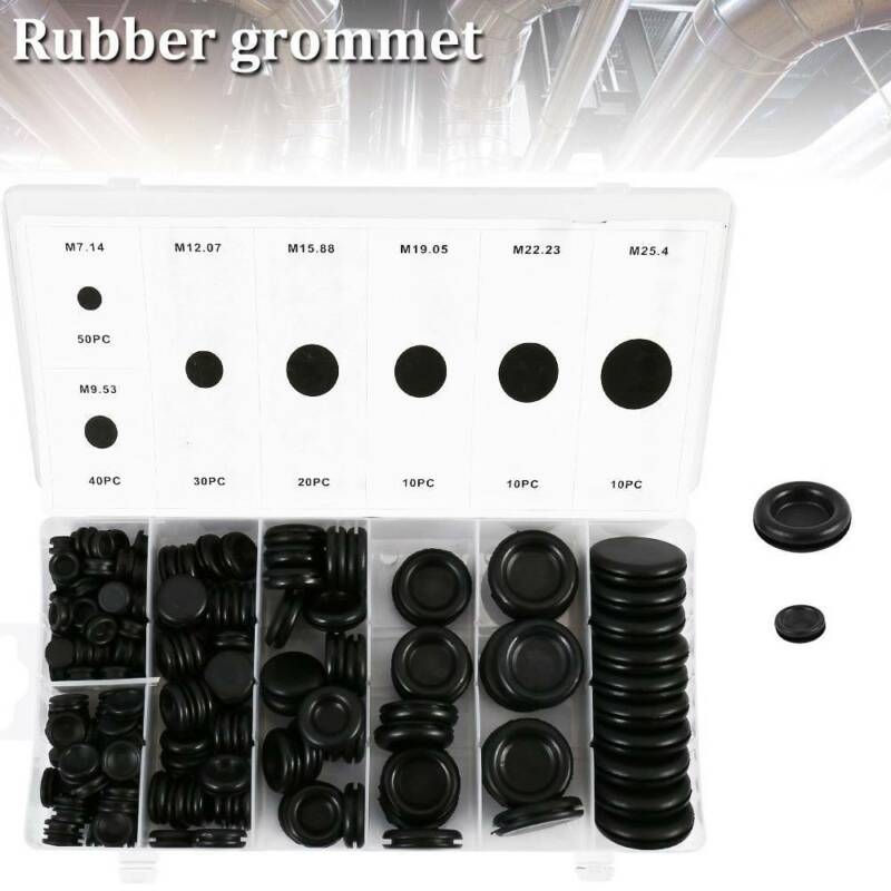 Kit Elektrische Rubber Draad Pakking Afdichting Stekkers 7.14-25.4mm Grommets Gat 170 Stuks rubber met Zwarte