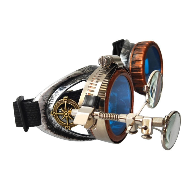 Retro skibrillen vintage steampunk brillen motorbrillen voor dames en heren  n0hf: Zwart