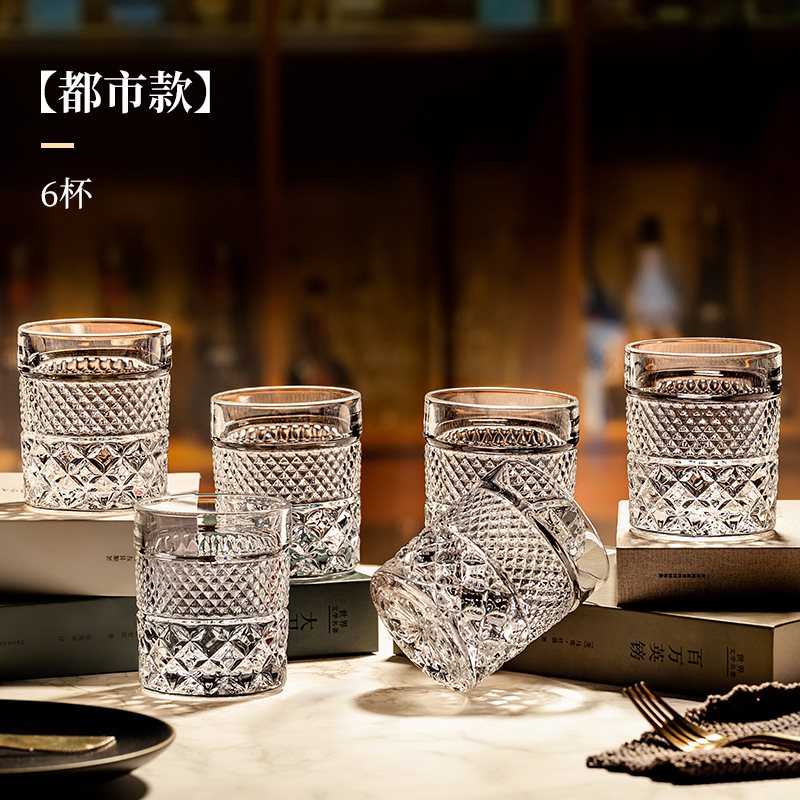 Kristallen whiskyglazenset, gegraveerde bier- en waterglazen, barset, premium glazen drankfles- en bekercollectie.