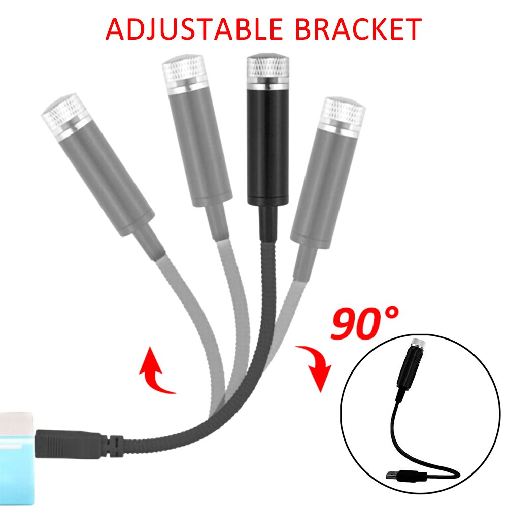 LED Projector Purple Night Light Adjustable USB Car Roof Atmosphere Star Sky Lamp Ambient Star Light